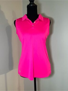adidas Women’s Sleeveless Polo Tank - Neon Pink